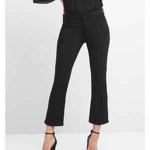 Gap High Rise Crop Flare Black Jeans 28 EUC